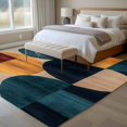 thumbnail image 4 of 5'x8' Area Rugs, Navy Blue Boho Orange Indoor Outdoor Area Rug for Living Room Bedroom, Geometric Circle Abstract Art Washable Bathroom Rugs Kitchen Floor Carpet Mats Home Decor Aesthetic, 4 of 8