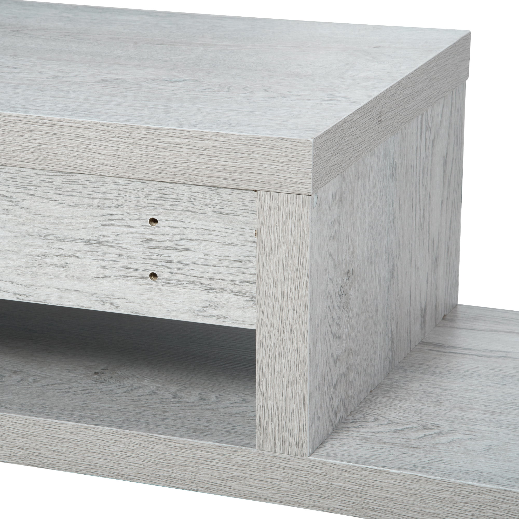 HOMCOM Wall Mounted Media Console, Floating TV Stand Component Shelf, Entertainment Center Unit, Grey