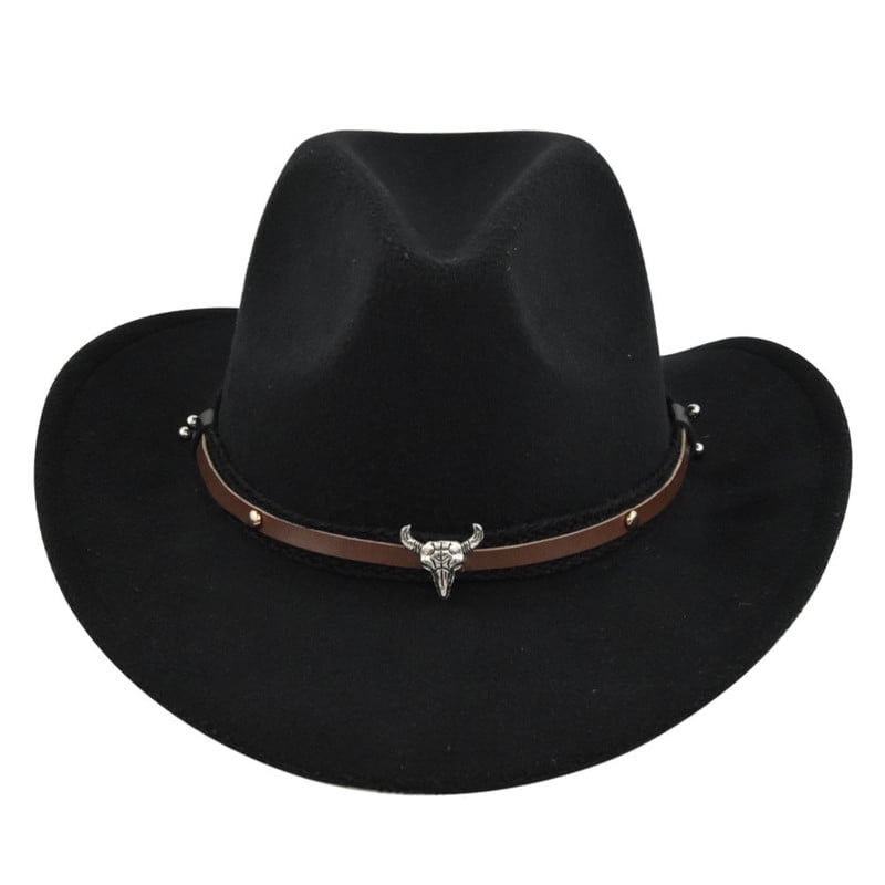 2 Pack Women & Men Classic Wide Brim Belt Buckle Fedora Hat  display picture 3