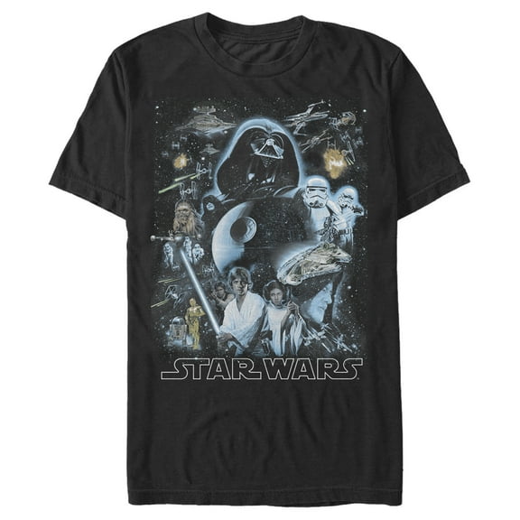 Men's Star Wars Galaxy Of Stars Poster Graphic Tee Black 3X Large