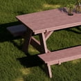 thumbnail image 3 of Wildridge Heritage 72 in. Picnic Table with Attached Benches, Cherrywood - Outdoor Weather Resistant HDPE Picnic Table for Patio, Porch, Deck, Lawn, 3 of 4
