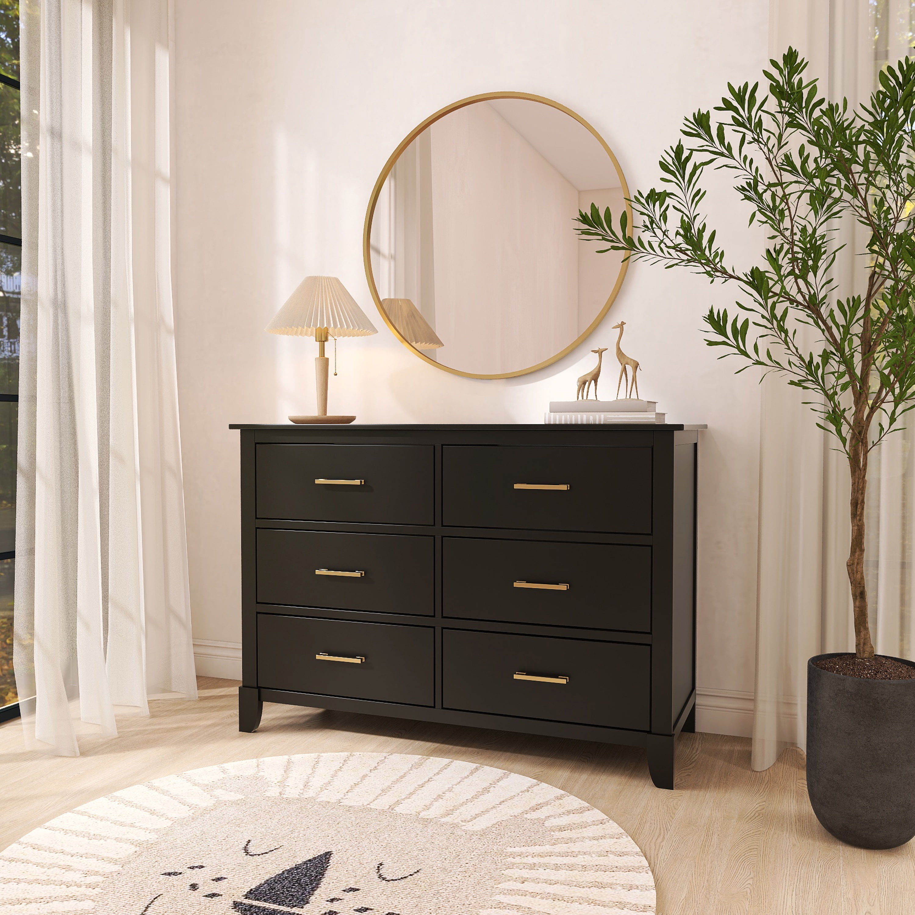 Dream On Me Cleo Dresser, Black/Gold