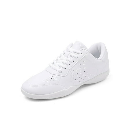 

Avamo Youth Cheerleading Shoes Women Lace Up Cheer Shoes Comfort Flat Breathable Dance Jazz Wide Width Sneakers White 5