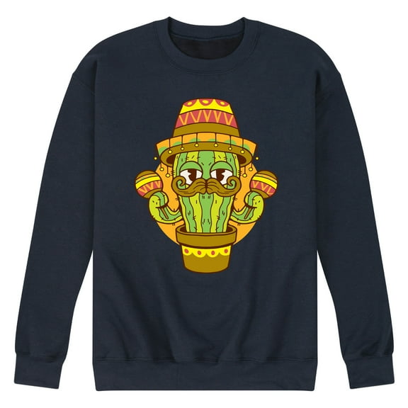 Instant Message - Cactus Sombrero - Men's Crew Neck Fleece Pullover