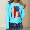 thumbnail image 2 of 4th of July Shirts for Women American Flag Graphic Sweatshirt Patriotic Crew Neck Long Sleeve Cute USA Independence Day Tops, 2 of 4