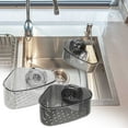 thumbnail image 1 of YYV Kitchen Organizer Suction Cup Sink Corner Rack Corner Shelf Suction Mount Soap Sponge Holder Sink Edge Organizer Rust Proof Drain Tray Space Saving Kitchen Rack Black, 1 of 7