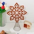 thumbnail image 5 of ZHANQUNE Gingerbread Style Christmas Tree Topper with Spring Base, Festive Snowflake and Star Shaped Decor, Easy Top Display for Holiday Home Decoration, 5 of 6