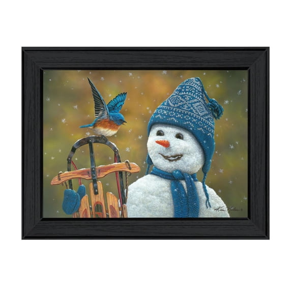 TrendyDecor4U Snow Brother - Snowman By Kim Norlien Framed Print NFA183-405