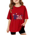 thumbnail image 3 of CCRFTGI 250 Anniversary USA Flag Tops for Kids Girls Size 10-12 Short Sleeve Happy USA Flag Summer Patriotic T-Shirts 1776 Festival Girls Fashion Tshirts Red 2-3 Years, 3 of 4