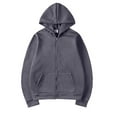 thumbnail image 6 of Mens Long Sleeve Zip-up Hoodie With Kanga Pocket Dark Gray XL, 6 of 6