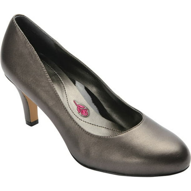 pewter leather pumps