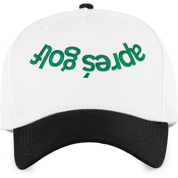 Apres Golf Upside Down Embroidered Hat, Adjustable Unisex Cap for Golf Lovers and Casual Streetwear, Trendy Gift Idea for Sports and Outdoor Style