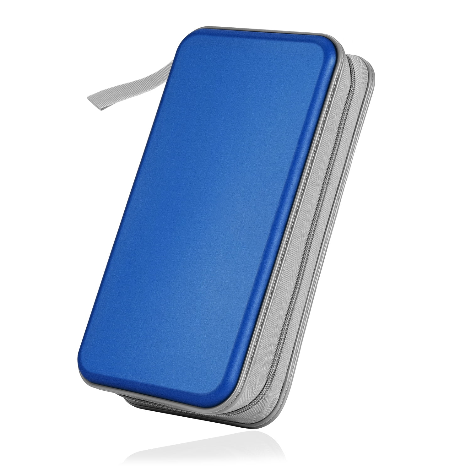 CD DVD Carrying Hard Case (80 Disc Capacity Sleeves, Blue) Portable