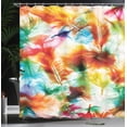 thumbnail image 4 of Ambesonne Colorful Shower Curtain, Puffy Dreamy Feathers, 69"Wx84"L, Multicolor, 4 of 5
