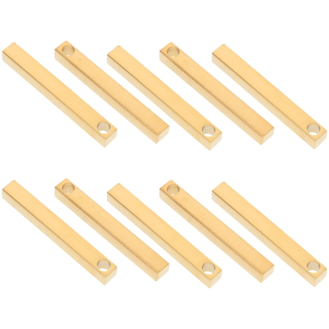Houderco 10Ud Etiquetas Colgantes De Acero Inoxidable Dorado Para Grabado En Llaveros Y Collares