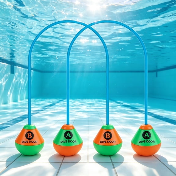 2PCs Kids Underwater Swim Thru Dive Door Pool Toys, Diving Training Gate for Summer Underwater Pool Water Games, Fun Swimming Play Toys for Toddlers & Teens