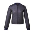 thumbnail image 1 of Elezay Women's Shiny Bomber Jacket Metallic Jacket Short Jacket Coat Metallic Zipper Navy Blue 12, 1 of 5
