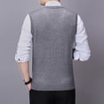 thumbnail image 5 of Ketyyh-chn99 Mens Sweater Sleeveless Fashion Fall Clothes Men's Casual Sweater Vest V-Neck Slim Fit Sleeveless Sweater Knitted Pullover Vest Gray,XL, 5 of 5