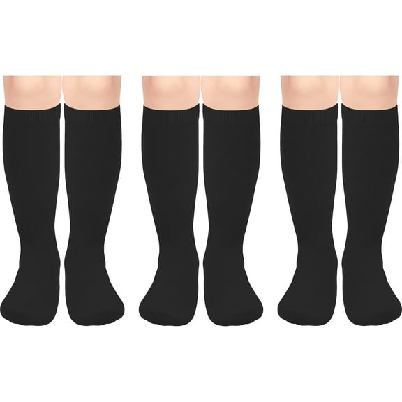 Kids Soccer Socks Toddler Soccer Socks Girls Boys Soccer Socks Kids Tube Socks with Stripes Toddler Knee High Socks 3 Pairs 1