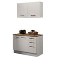 thumbnail image 3 of Madesa 2-Piece Garage and Utility Room Storage Cabinet Set with 47 Inch Base Cabinet and 47 Inch Wall Cabinet Modular Storage Organization Unit - White, 3 of 7