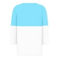 thumbnail image 5 of hxobax 3/4 Sleeve T Shirts for Womens Fashion Color Block Tunic Tops Casual Plus Size V Neck Blouses, 5 of 5