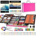 thumbnail image 1 of KINSPORY 139 pack Deluxe Portable Double Layers Coloring Drawing Kit with Sketch Pads, Art Set Gift for Artist Adults Beginners Kids (Pink), 1 of 7