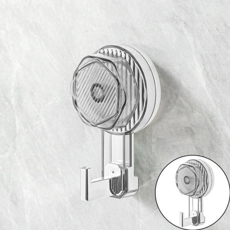 Made of Plastic Hooks Saving Suction Hook Wall Mounted Suction Hook Storage Hook Reusable Punch Strong Suction Cup Hook for Bathroom Kitchen Clear Grey