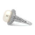thumbnail image 3 of 925 Sterling Silver Rhod-plat 11-12mm White FWC Pearl Ring Size: 6; for Adults and Teens; for Women and Men, 3 of 5