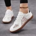 thumbnail image 4 of Womens Sport Sneakers Lace Flower Embroidered Breathable Comfort Round Toe Lace-Up Walking Tennis Shoes, 4 of 8