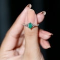 thumbnail image 4 of Rosec Jewels Natural Emerald Diamond Engagement Ring - Celtic Knot Ring (4X8 mm Marquise Emerald, AAA Quality) - With Jewelry Box, 10K White Gold, US 4.00, 4 of 7