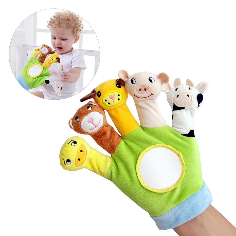 Cartoon Animal Hand Finger Puppets Glove Plush Doll Baby Developmental Kids Toys 