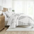 thumbnail image 4 of Noble Linens 3-Piece Gray Diamond Stripe Print Comforter Set, Full/Queen, 4 of 13