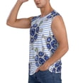 thumbnail image 3 of Bingfone Turtle with Blue Stones Pattern Men's Tank Tops Workout Sleeveless Tee Shirts Running Beach Tanks for Men-3X-Large, 3 of 8