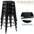 thumbnail image 4 of Stackable Metal Bar Stools Set of 4, Counter Height Bar Stools 24 Inches Industrial Bar Chairs Patio Stool, Backless Stool Indoor Outdoor Classroom Kitchen Stools Bar Chairs(Black), 4 of 7