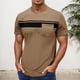 thumbnail image 2 of Camiseta de manga corta con cuello redondo y estampado a rayas para hombre, gráficos en 3D, poliéster y spandex, ropa informal para el día a día, tallas S-XXXL, 2 of 7