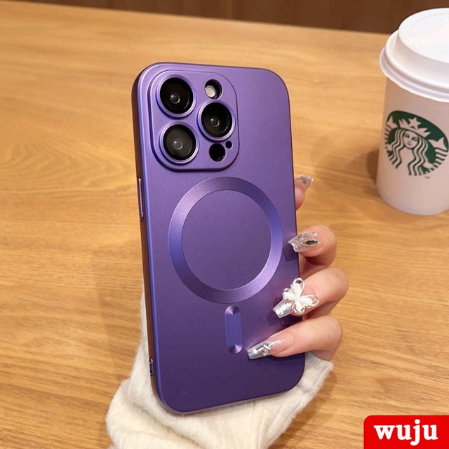 WUJU Funda De Teléfono De Carga Magnética Inalámbrica De Lujo Compatible Con iPhone 14 13 12 11 Pro Max Plus Mate Suave Protector De Lente De Cámara Gao Jiahui unisex