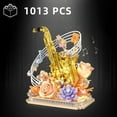 thumbnail image 3 of SKQIT Mini Violin Building Blocks Sets Flower - 950+PCS Musical Instrument Micro Building Bricks Kit Floral Toy - Creative Ideals, Collectible Architecture Decoration, Birthday Gift, 3 of 15