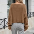 thumbnail image 6 of Ediodpoh Oversized Knit Sweater Soft Yarn Pullover Casual Winter Warm Pattern Crewneck Top for Fall Season Oversized Sweaters for Women Khaki S, 6 of 6