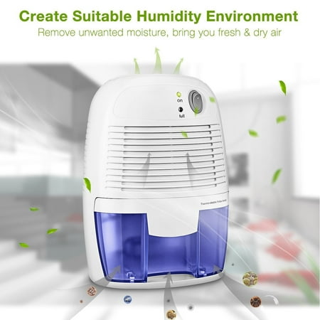 Mini déshumidificateur maison Portable 500ml sécheur d'air absorbant  l'humidité avec indicateur LED à arrêt automatique purificateur de  déshumidificateur d'air