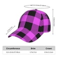 thumbnail image 3 of Kdxio Unisex Purple Black Buffalo Plaid Pattern Baseball Cap Unisex Washed Classic Adjustable Hat, 3 of 7