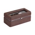 thumbnail image 1 of Benzara BM240947 Watch Case with 4 Slots & Removable Cushions, Brown, 1 of 5