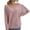 Pink, variant on HAiming Women's Fall Winter Crewneck Shirts Solid Color Long Sleeve Button Tops Plus Size Casual Loose Pullover Blouse