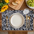 thumbnail image 4 of Black Spring Floral Placemats Set of 4, Farmhouse Flowers Elegant Pastoral Placemats for Dining Table, Place Mats for Kitchen Tabletop, Waterproof Wipeable Dining Table Mats Set, 4 of 9
