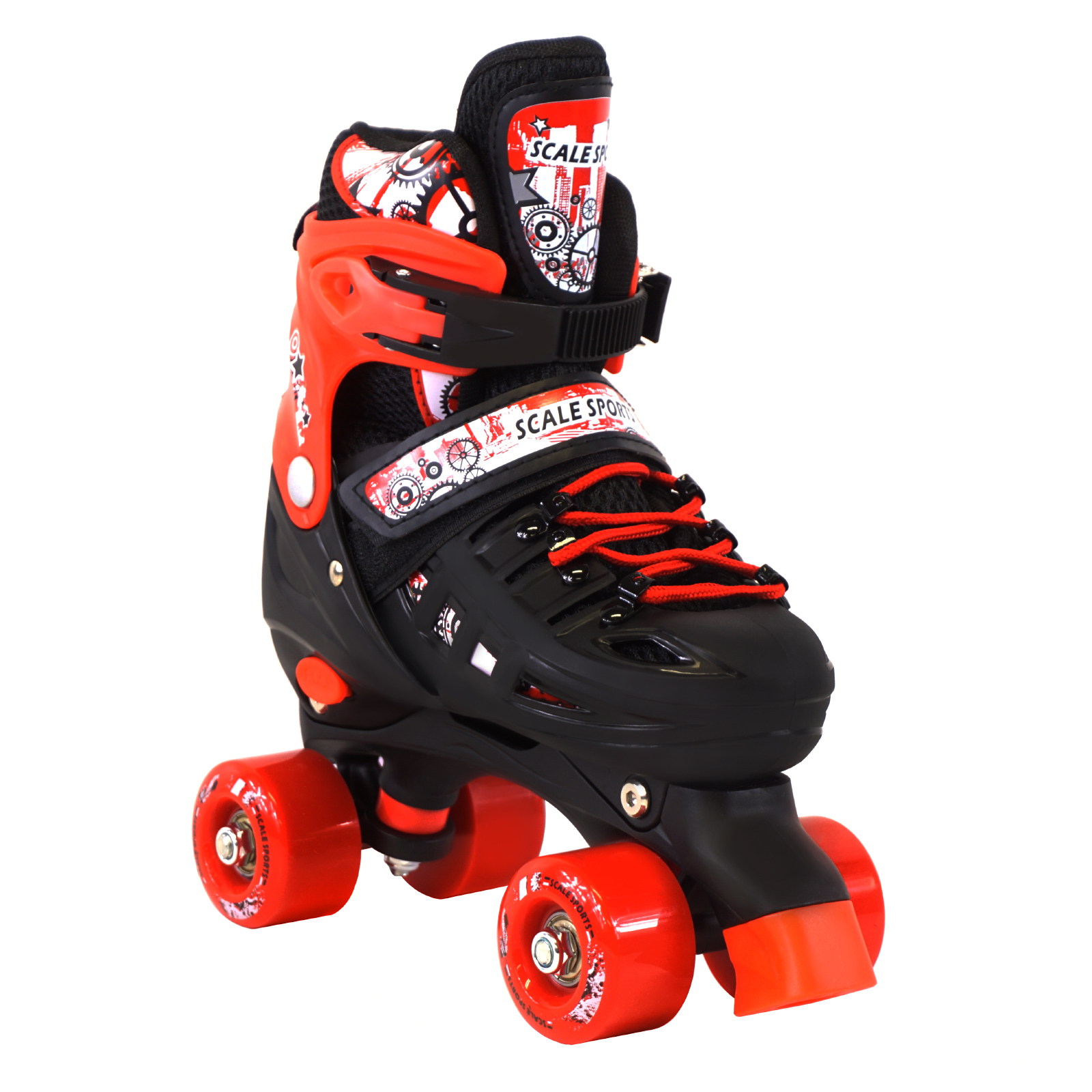 Adjustable Red Quad Roller Skates For Kids Large Sizes - Walmart.com