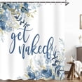 thumbnail image 5 of Get Naked Shower Curtain, Watercolor Plant Leaves Decor Waterproof Fabric Shower Curtain Set with Hooks, Blue Eucalyptus Decorative Botanical Shower Curtain 72x72 Inch, 5 of 6