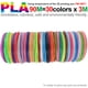 thumbnail image 3 of Filamento PLA para impresión 3D con bolígrafo, 10/20/30 colores, diámetro de 1,75 mm, 200 m, repuesto de plástico inodoro y seguro para bolígrafos de impresión 3D para niños, 3 of 5