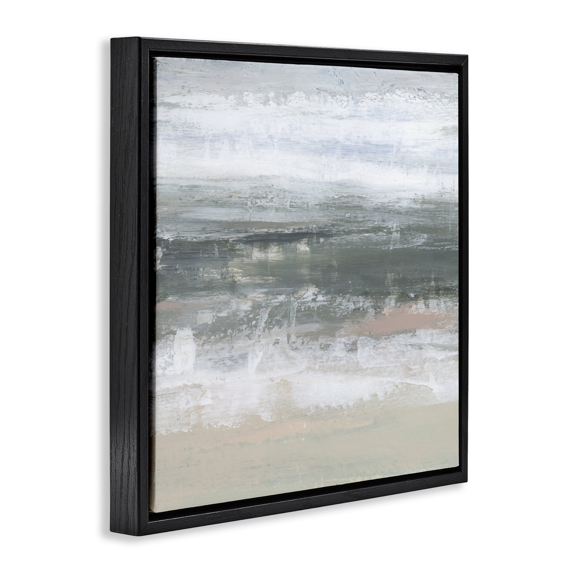 Stupell Industries Subdued Pastel Tides Black Framed Floater Canvas Wall Art, design by Ethan Harper