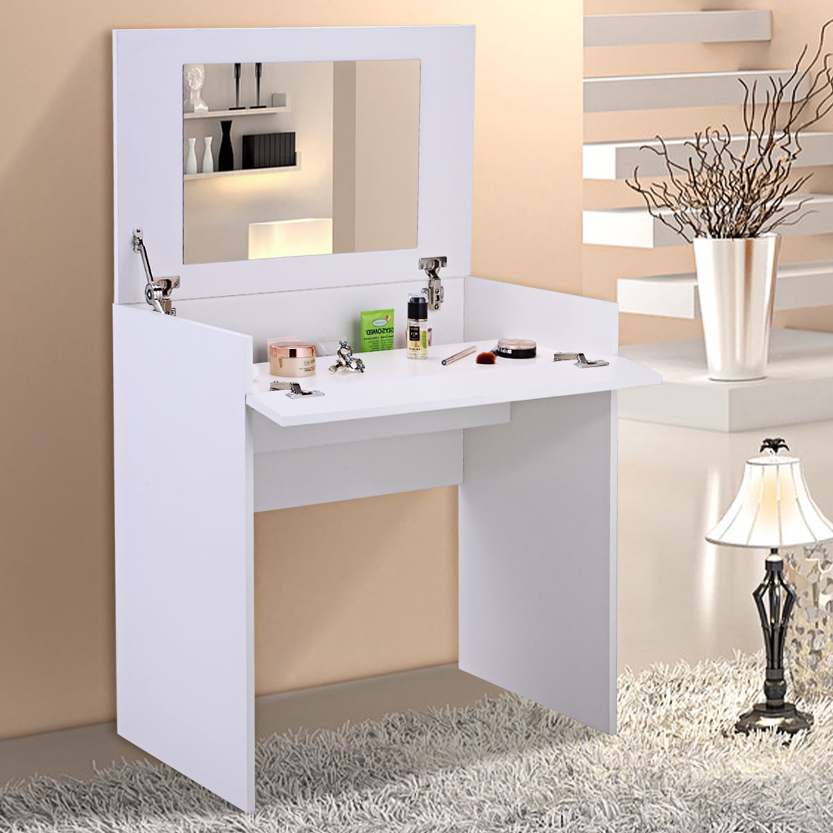 Jaxpety Dressing Table W Flip Up Mirror And Jewelry Storage E Jaxpety Dressing Table W Flip Up Mirror