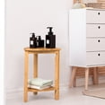 thumbnail image 3 of Costway Bamboo Bathroom Corner Shelf Storage Organizer Rack Freestanding Shower Caddy, 3 of 10