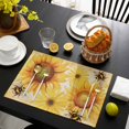 thumbnail image 3 of Sunflower Placemats Set of 12, Yellow Floral Elegant Pastoral Flowers Rustic Placemats for Dining Table, Place Mats for Kitchen Tabletop, Waterproof Wipeable Dining Table Mats Set, 3 of 9